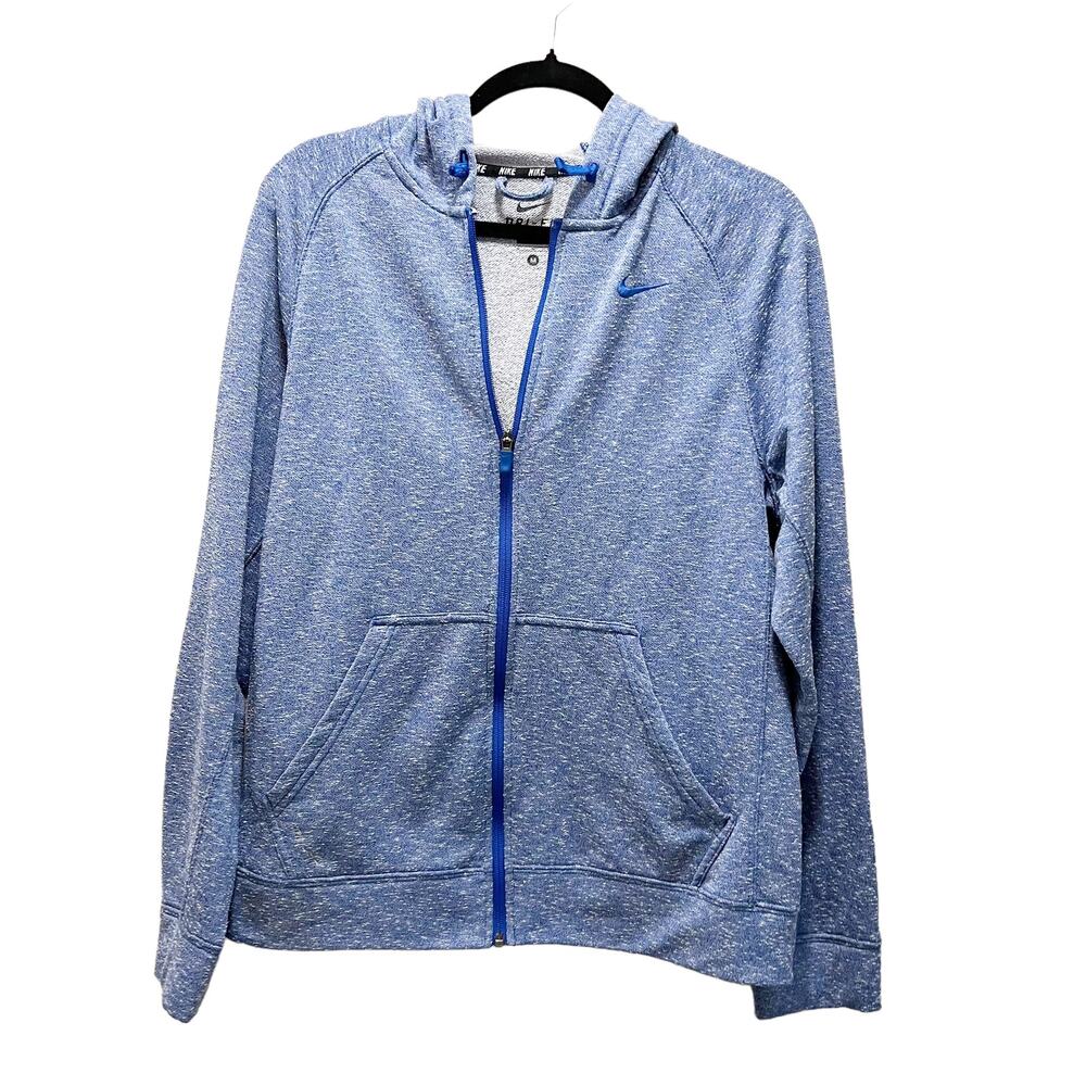 Nike Dri-Fit Hoodie Jacket Marled Indigo Blue Zip Up Sweatshirt Full Zip Size M